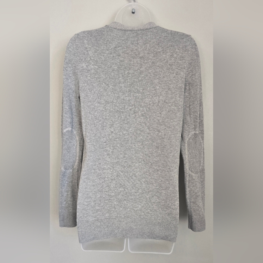 Gap Cardigan Small Button Front Elbow Pads Grandpa Sweater Cotton Gray Oversized - Picture 11 of 11